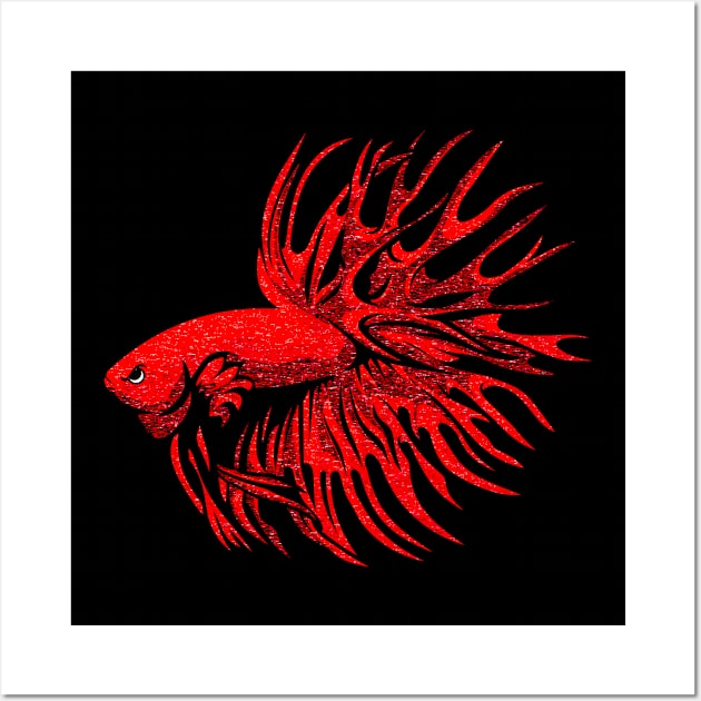 crowntail bettafish Wall Art by RASTUJULAPAN